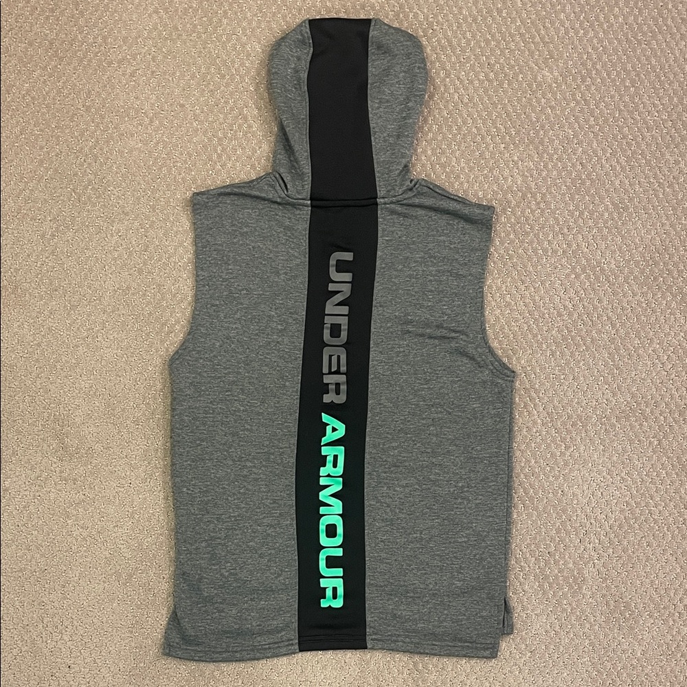 Under Armour Gray and Black Sleeveless Hoodie